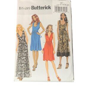 Butterick B5489 Sewing Pattern For Women's Misses' Dress Sizes 14-22 uncut
